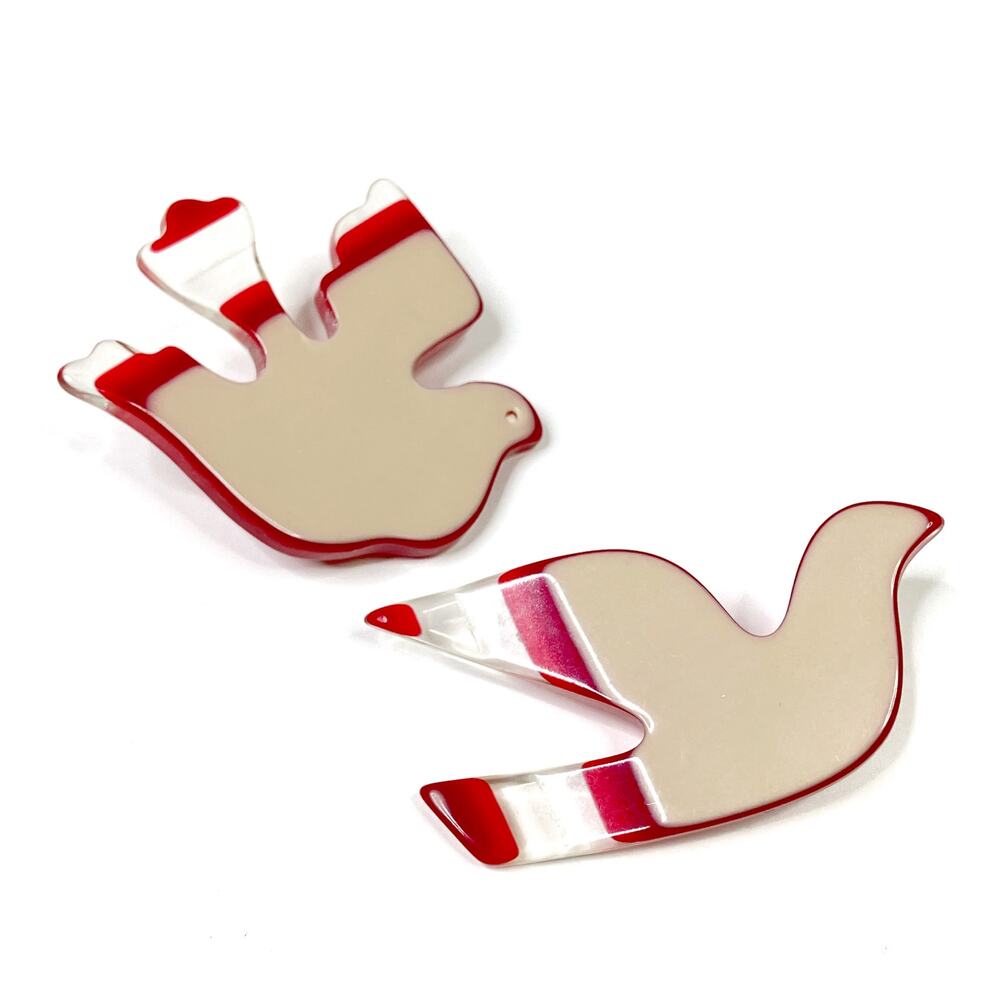 Vintage Set of 2 Southwestern Dove Bird Pins Brooch